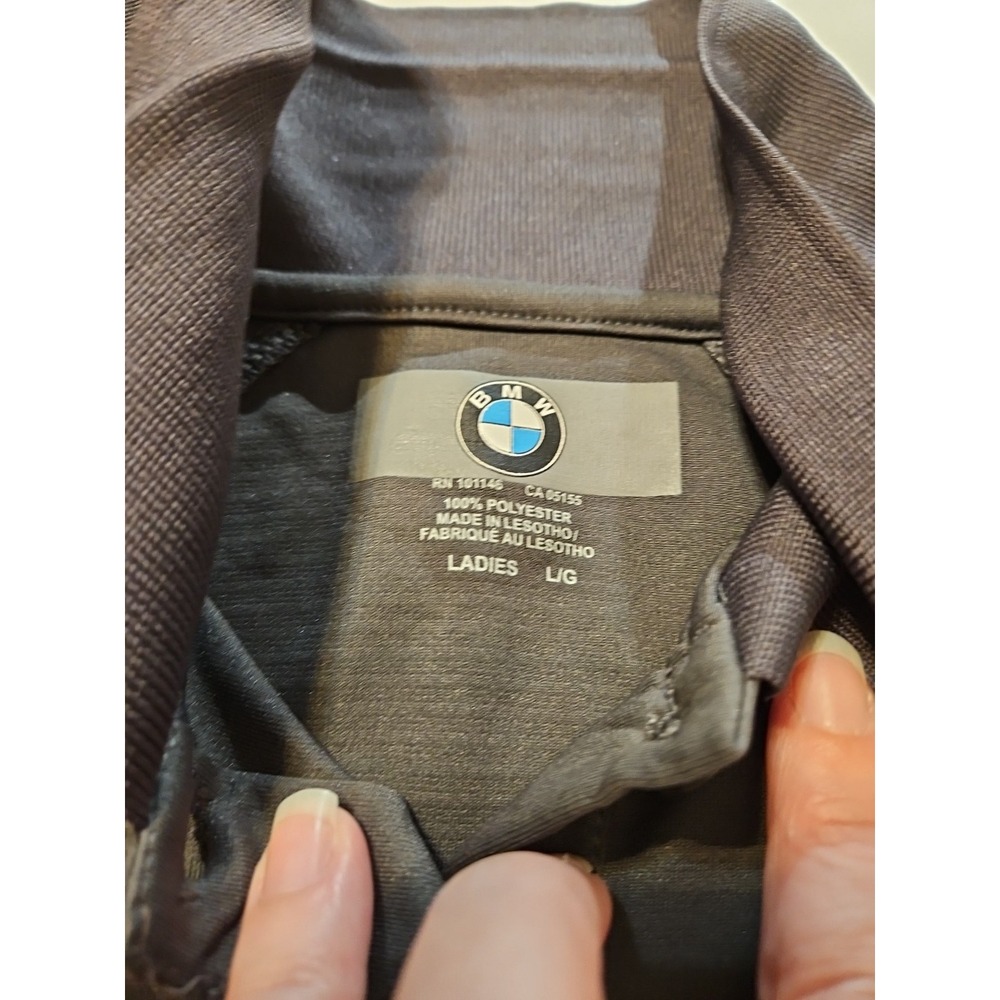 BMW Polo Shirt Womens Lg Gray Short Sleeve Tee Performance Golf NWT (A1007) - Picture 4 of 8